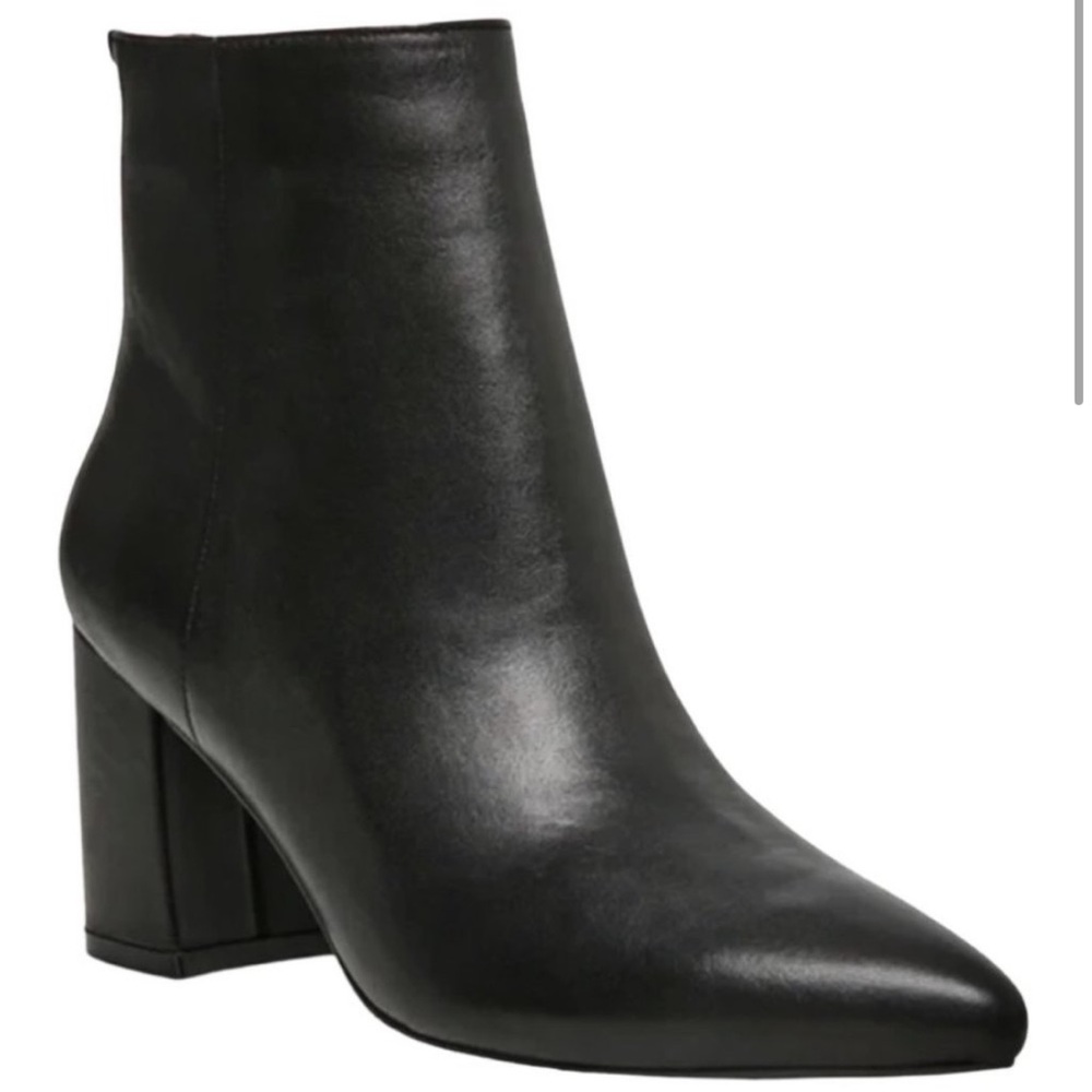Steve Madden Neven Black Leather Heel Booties Size 8 Mobwife